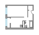 Планировка 2-комнатной квартиры, 57 м2