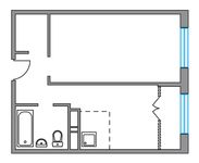 Планировка квартиры студии, 35,51 м2