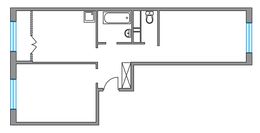 Планировка 2-комнатной квартиры, 50,62 м2