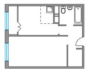 Планировка квартиры студии, 35,48 м2