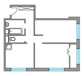 Планировка 2-комнатной квартиры, 52,3 м2