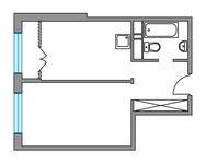Планировка 1-комнатной квартиры, 38,63 м2