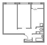 Планировка 2-комнатной квартиры, 55 м2