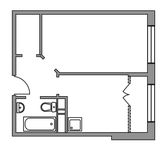 Планировка 1-комнатной квартиры, 35 м2