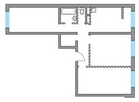 Планировка 3-комнатной квартиры, 66 м2