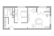Планировка 1-комнатной квартиры, 38,71 м2