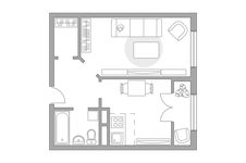 Планировка 2-комнатной квартиры, 37 м2
