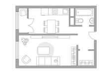 Планировка 1-комнатной квартиры, 37,7 м2