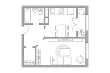 Планировка 1-комнатной квартиры, 37,52 м2