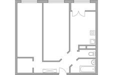 Планировка 2-комнатной квартиры, 57,07 м2