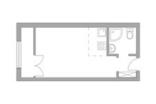 Планировка квартиры студии, 23,74 м2