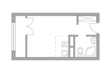 Планировка квартиры студии, 19,74 м2