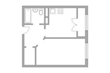 Планировка 1-комнатной квартиры, 37,52 м2
