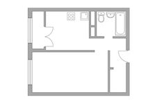 Планировка 1-комнатной квартиры, 33,22 м2