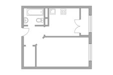 Планировка 1-комнатной квартиры, 35,65 м2