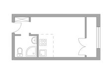 Планировка квартиры студии, 20,74 м2