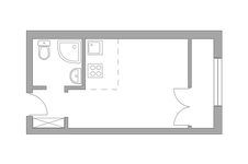Планировка квартиры студии, 20,74 м2