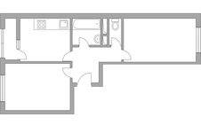 Планировка 2-комнатной квартиры, 50,62 м2