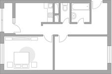 Планировка 2-комнатной квартиры, 48,85 м2