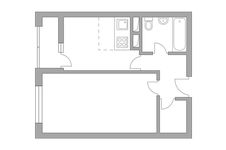 Планировка 2-комнатной квартиры, 35,51 м2
