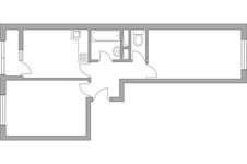Планировка 2-комнатной квартиры, 53,46 м2