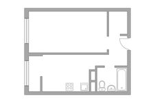 Планировка квартиры студии, 35,51 м2