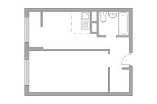 Планировка 2-комнатной квартиры, 35,51 м2