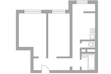 Планировка 2-комнатной квартиры, 56,41 м2