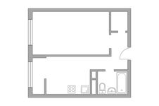 Планировка 1-комнатной квартиры, 37,09 м2