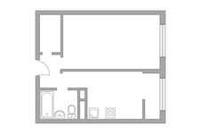 Планировка 1-комнатной квартиры, 35,42 м2