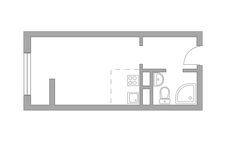 Планировка 1-комнатной квартиры, 24,25 м2