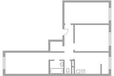 Планировка 3-комнатной квартиры, 66,82 м2