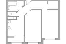 Планировка 2-комнатной квартиры, 52,5 м2