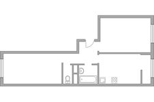 Планировка 2-комнатной квартиры, 53,45 м2