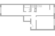 Планировка 2-комнатной квартиры, 51,73 м2