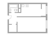 Планировка 1-комнатной квартиры, 37,7 м2