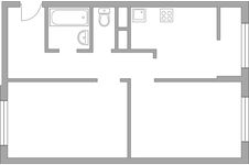 Планировка 2-комнатной квартиры, 48,85 м2