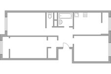 Планировка 3-комнатной квартиры, 68,44 м2