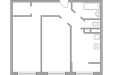 Планировка 2-комнатной квартиры, 54,73 м2