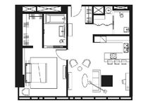 Планировка квартиры студии, 86,4 м2