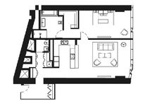 Планировка квартиры студии, 91 м2