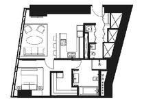 Планировка квартиры студии, 88,5 м2