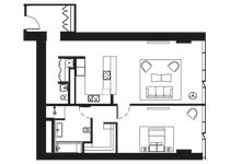 Планировка квартиры студии, 88,8 м2