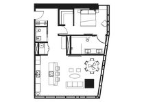 Планировка квартиры студии, 83,9 м2