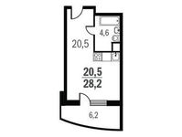 Планировка квартиры студии, 28,2 м2