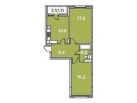 Планировка 2-комнатной квартиры, 60,3 м2