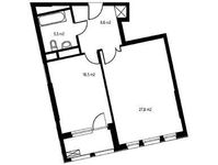 Планировка 1-комнатной квартиры, 59,9 м2