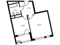 Планировка 1-комнатной квартиры, 50,9 м2
