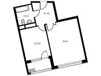 Планировка 1-комнатной квартиры, 55,1 м2