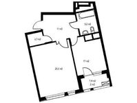 Планировка 1-комнатной квартиры, 58,6 м2